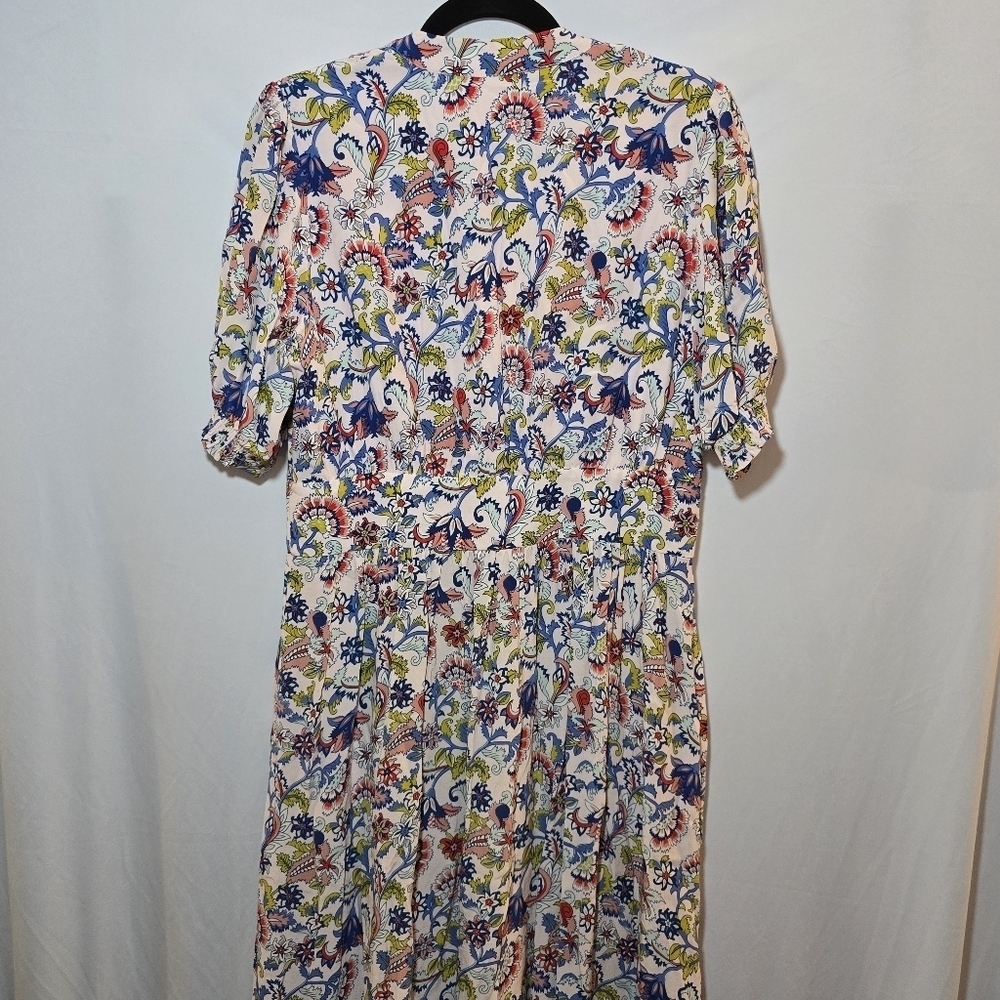 BODEN Elsa Midi Tea Dress Marshmallow Botanical Brunch Pink Floral Button Front - Picture 9 of 11
